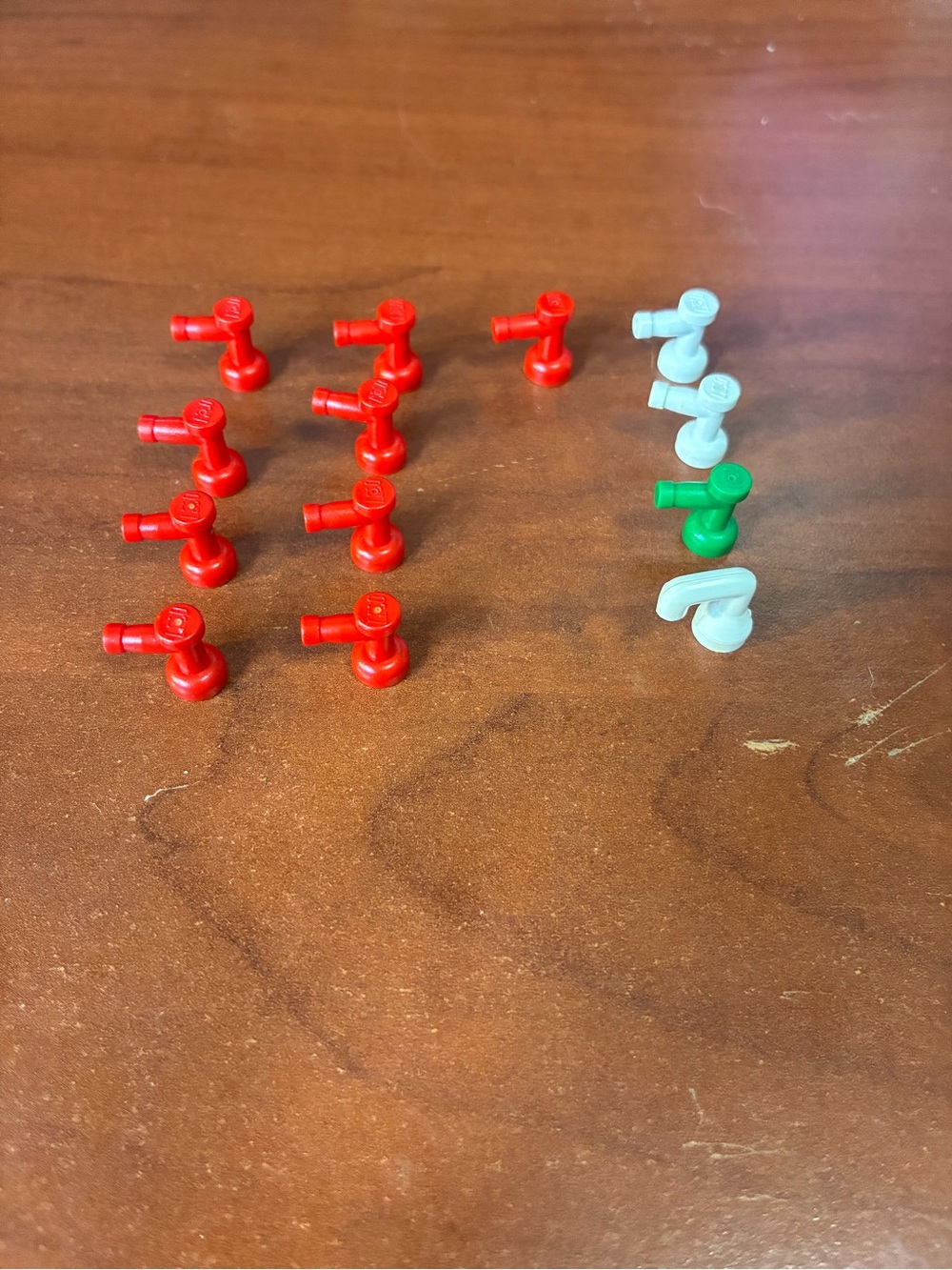 LEGO Water Faucet Toy Pieces - Red, White, Green